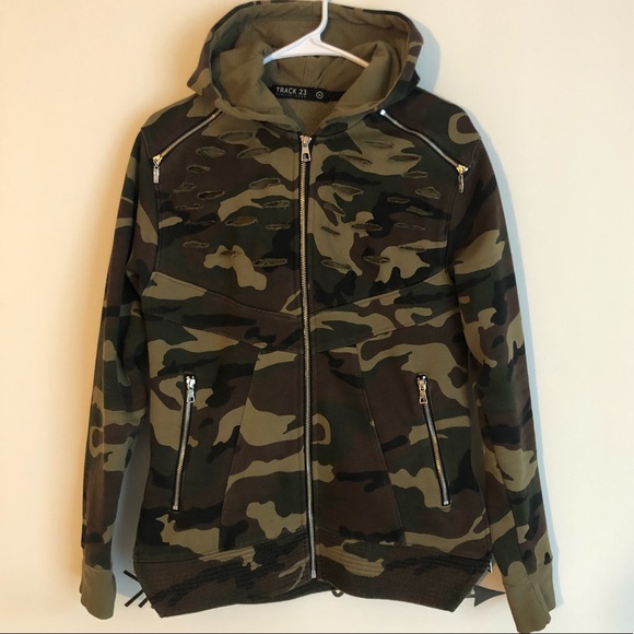 Camouflage Zipper Sweater - Picture 1 of 4
